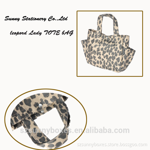GuangDong Latest Designer Cotton leopard office Lady tote Bag handbag